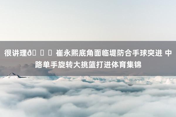 很讲理😍崔永熙底角面临堤防合手球突进 中路单手旋转大挑篮打进体育集锦