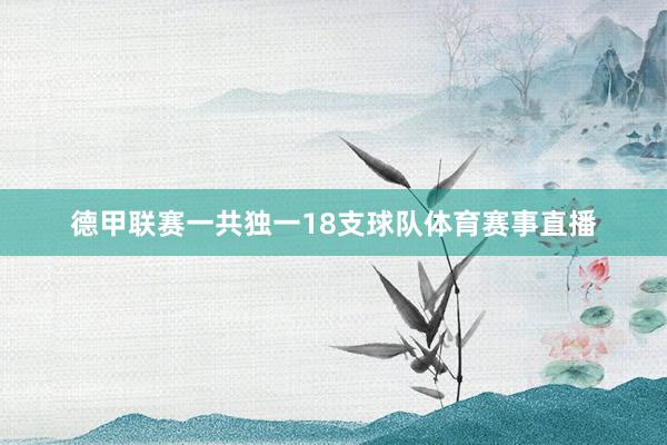 德甲联赛一共独一18支球队体育赛事直播