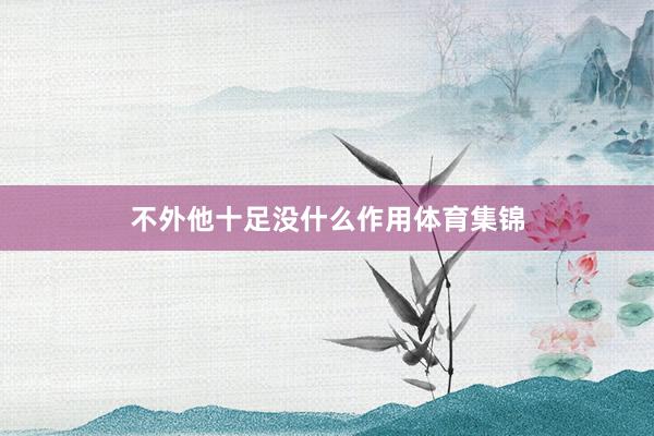 不外他十足没什么作用体育集锦