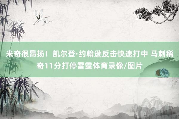 米奇很昂扬！凯尔登·约翰逊反击快速打中 马刺稀奇11分打停雷霆体育录像/图片